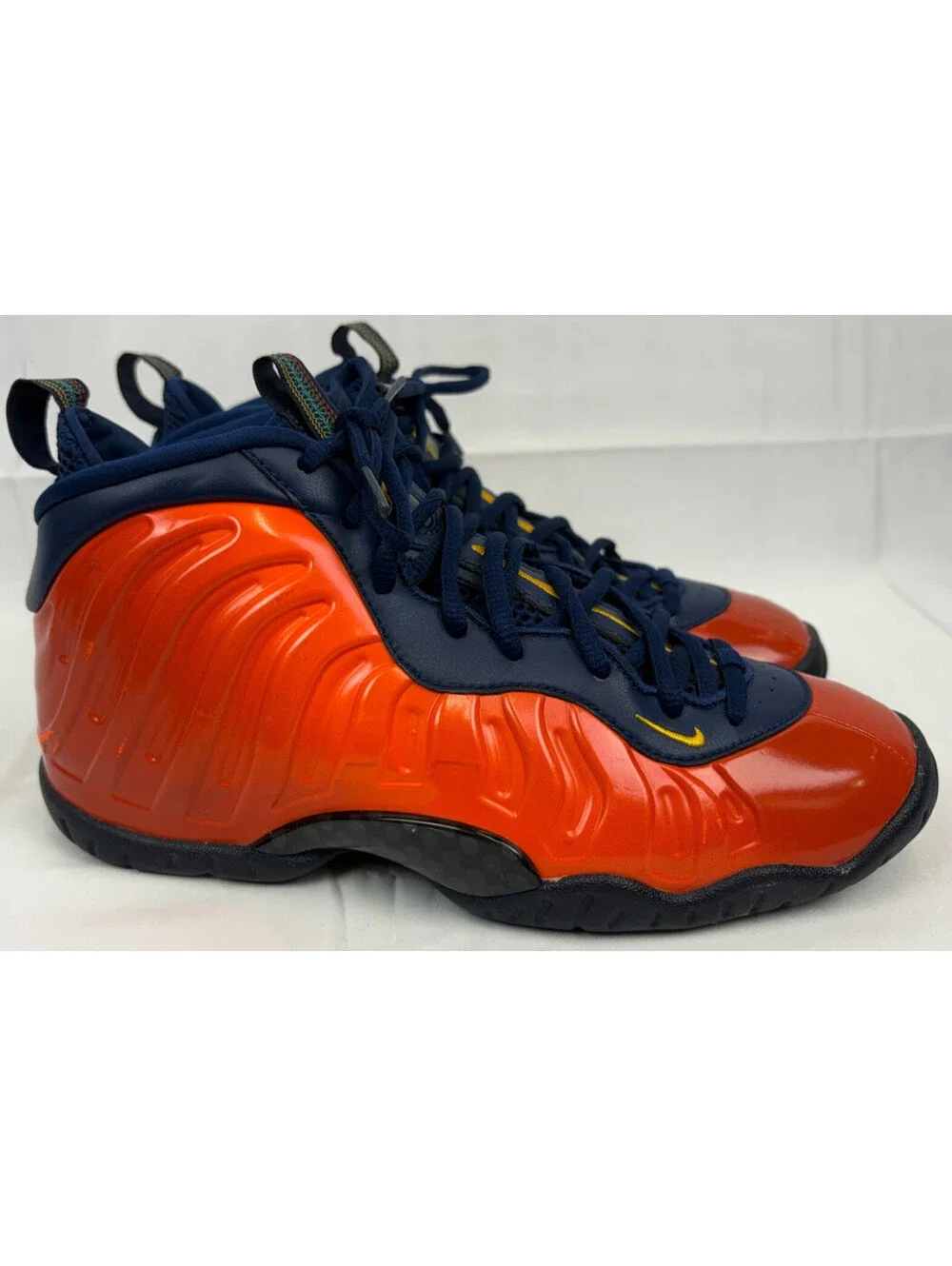 Nike Little Posite One GS Blue Void Rugged Orange Size 5.5Y Sneakers 644791-407